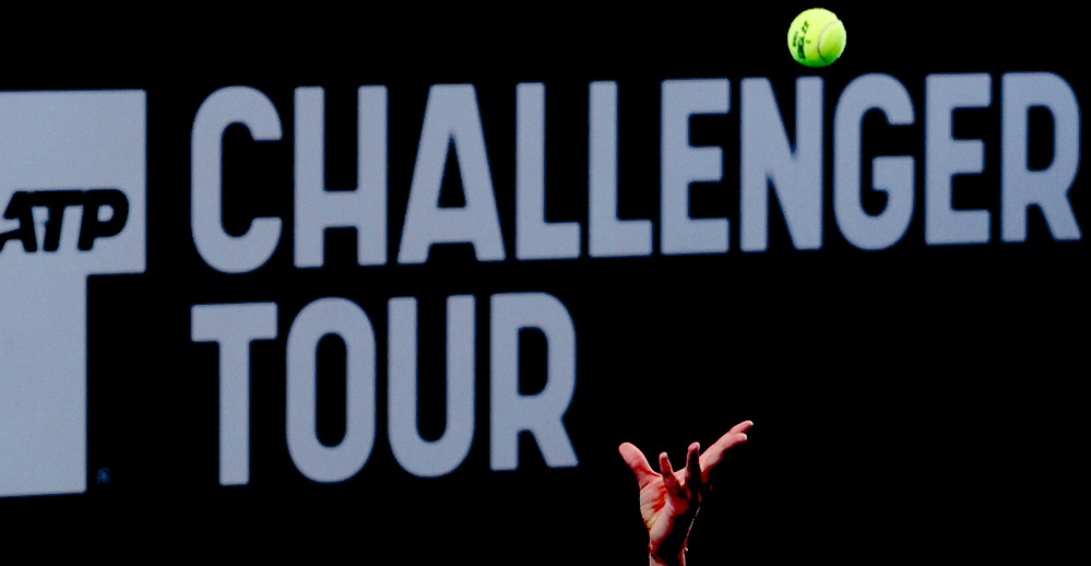 Tennis players competing in tournament