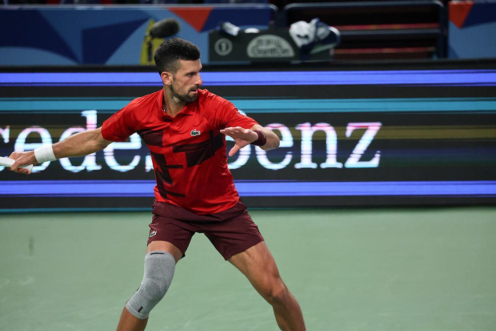 Tennis player during a match