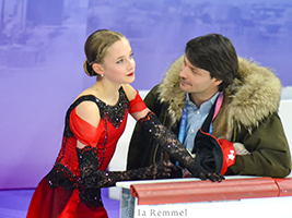 Valeriya EZHOVA & Coach Stéphane Lambiel